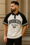 Brookyln printed polo T shirt in jersi Black - Premium Polo T-Shirt from The Divine Shop - Just Rs.1799! Shop now at The Divine Shop