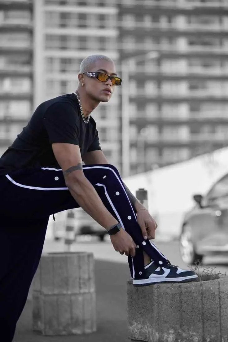 Button stripe Aestehtic Sweatpants - Premium Trouser from The Divine Shop - Just Rs.2250! Shop now at The Divine Shop