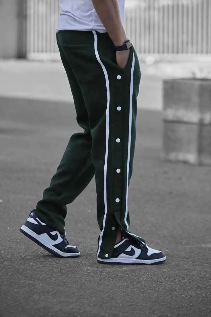 Button stripe Aestehtic Sweatpants  (Steel Grey ) - Premium Trouser from The Divine Shop - Just Rs.2250! Shop now at The Divine Shop