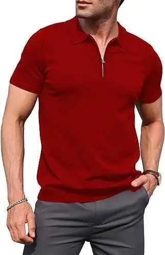 Maroon zipper polo shirt for men - Premium Polo T-Shirt from The Divine Shop - Just Rs.2250! Shop now at The Divine Shop