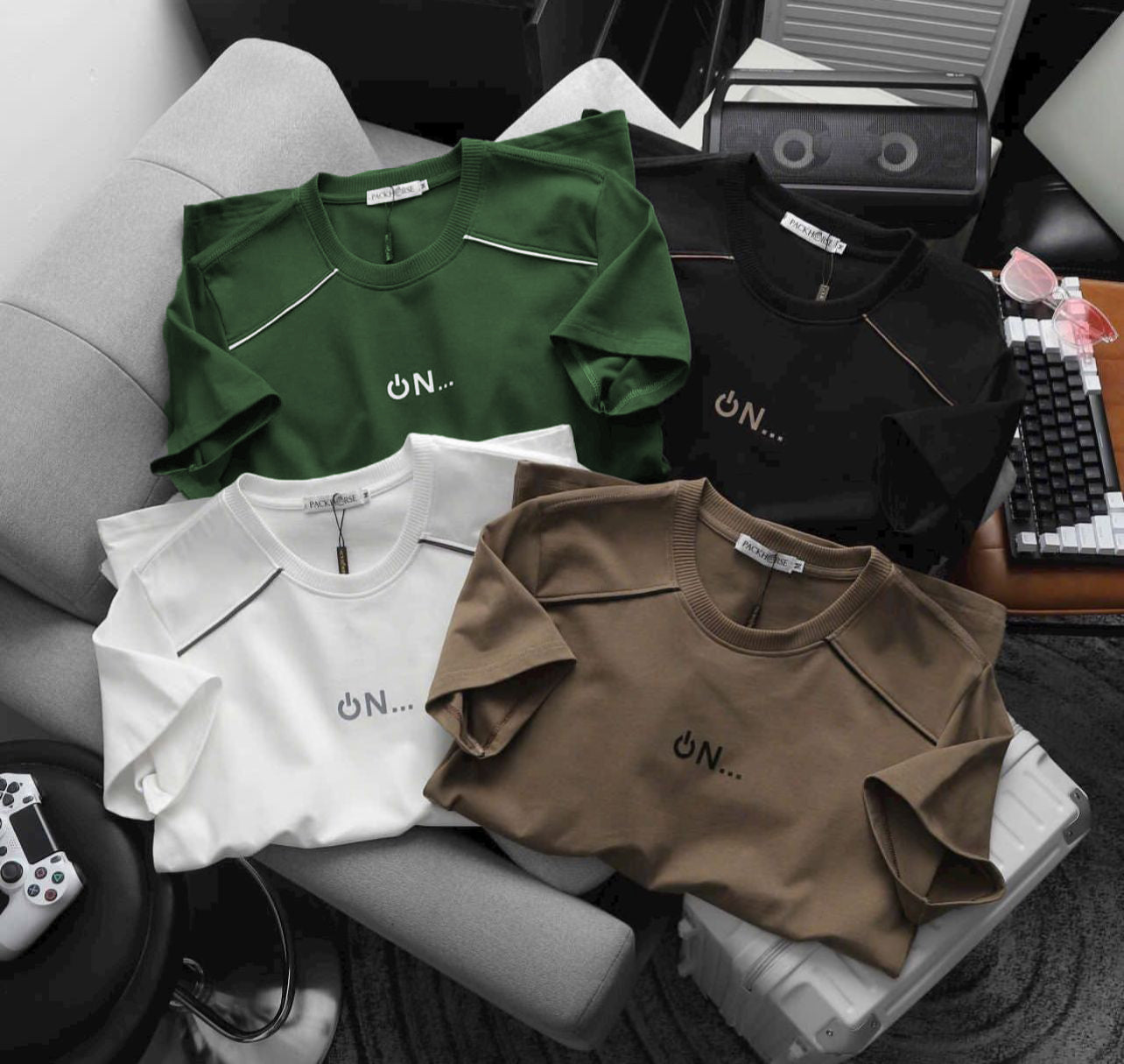 Men’s Minimalist “ON” Graphic T-Shirt – Premium Cotton Casual Summer Tee