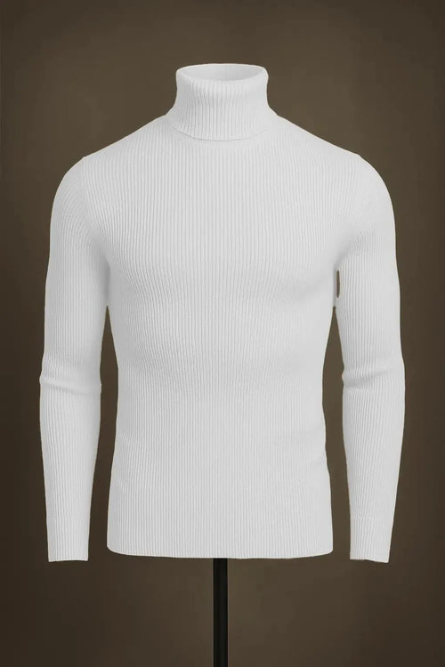 Basic white high neck turtleneck sweater - Premium High Neck from My Store - Just Rs.1999! Shop now at The Divine Shop