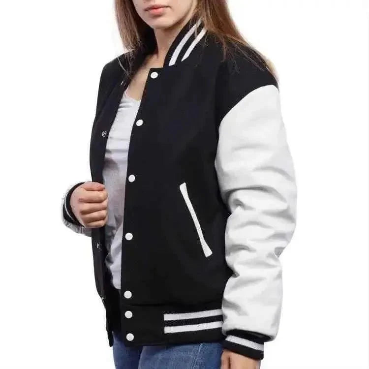 Black and white baseball jacket - Premium Baseball Jacket from The Divine Shop - Just Rs.2299! Shop now at The Divine Shop