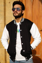 Black and white baseball varsity jacket - Premium Baseball Jacket from The Divine Shop - Just Rs.2299! Shop now at The Divine Shop
