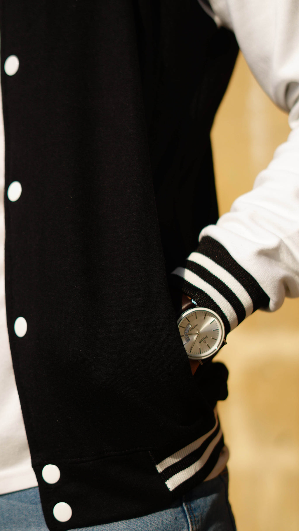 Black and white baseball varsity jacket - Premium Baseball Jacket from The Divine Shop - Just Rs.2299! Shop now at The Divine Shop