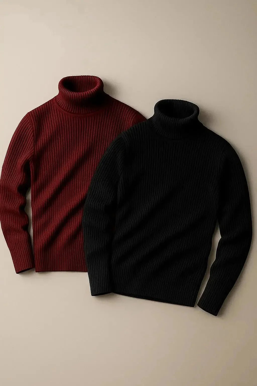 Bundle of 2 Folded turtleneck sweaters basic high neck - Premium High Neck from The Divine Shop - Just Rs.1999! Shop now at The Divine Shop