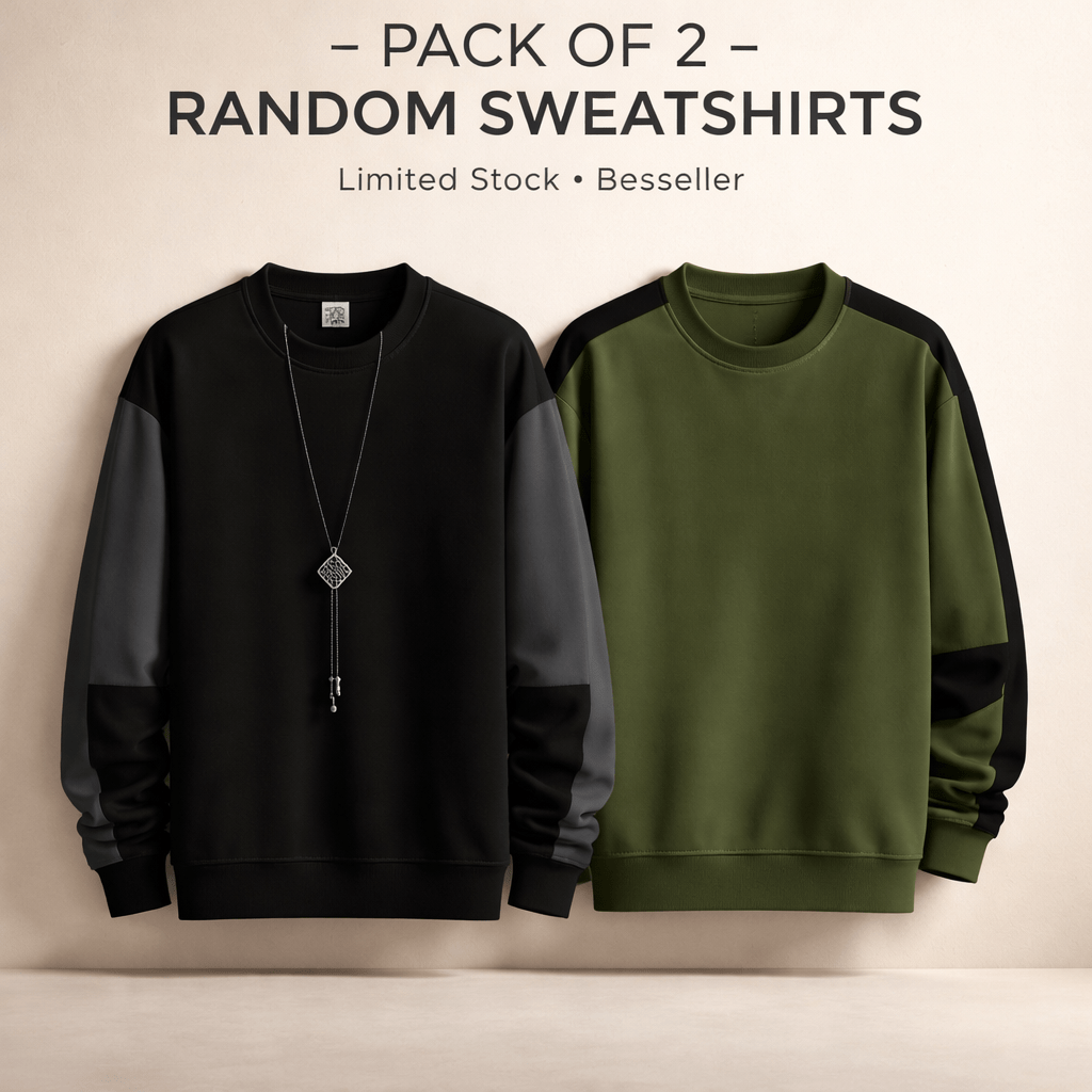 Bundle of Two Random Style Sweatshirt - Premium Sweatshirts from The Divine Shop - Just Rs.1999! Shop now at The Divine Shop