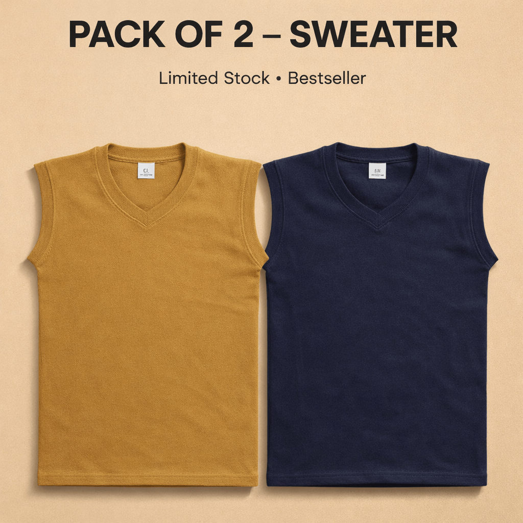 Bundle of Two Sleeveless Sweater - Premium Sweatshirts from The Divine Shop - Just Rs.1700! Shop now at The Divine Shop
