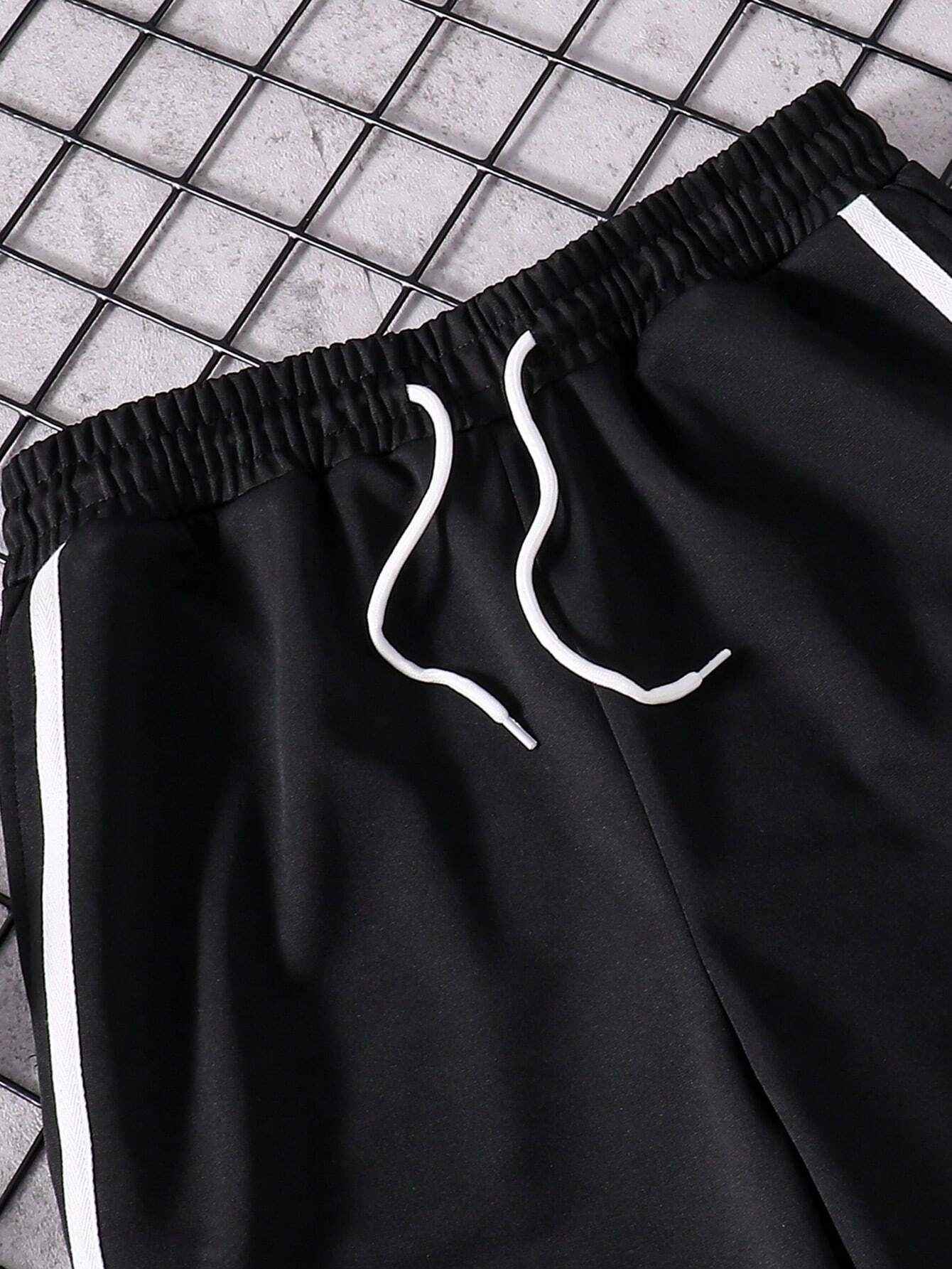 Button stripe Aestehtic Sweatpants ( Black ) - Premium Trouser from The Divine Shop - Just Rs.2250! Shop now at The Divine Shop