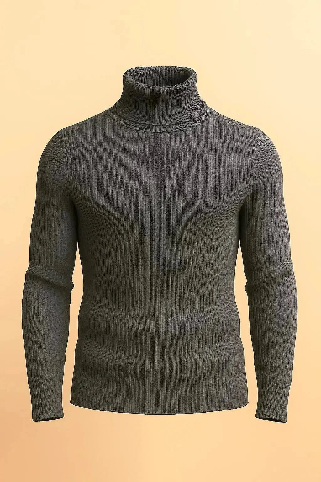 Charcoal Ribbed turtleneck sweater - Premium High Neck from My Store - Just Rs.1999! Shop now at The Divine Shop