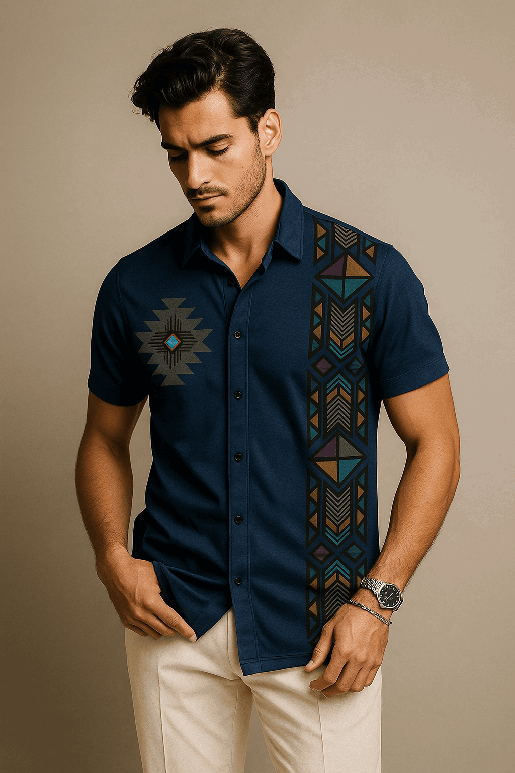 Indiano Craft Printed Button Down Shirt - Premium Shirt from The Divine Shop - Just Rs.2250! Shop now at The Divine Shop