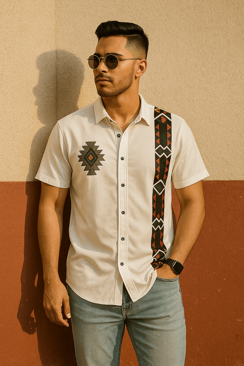 Indiano Craft Printed Button Down Shirt - Premium Shirt from The Divine Shop - Just Rs.2250! Shop now at The Divine Shop
