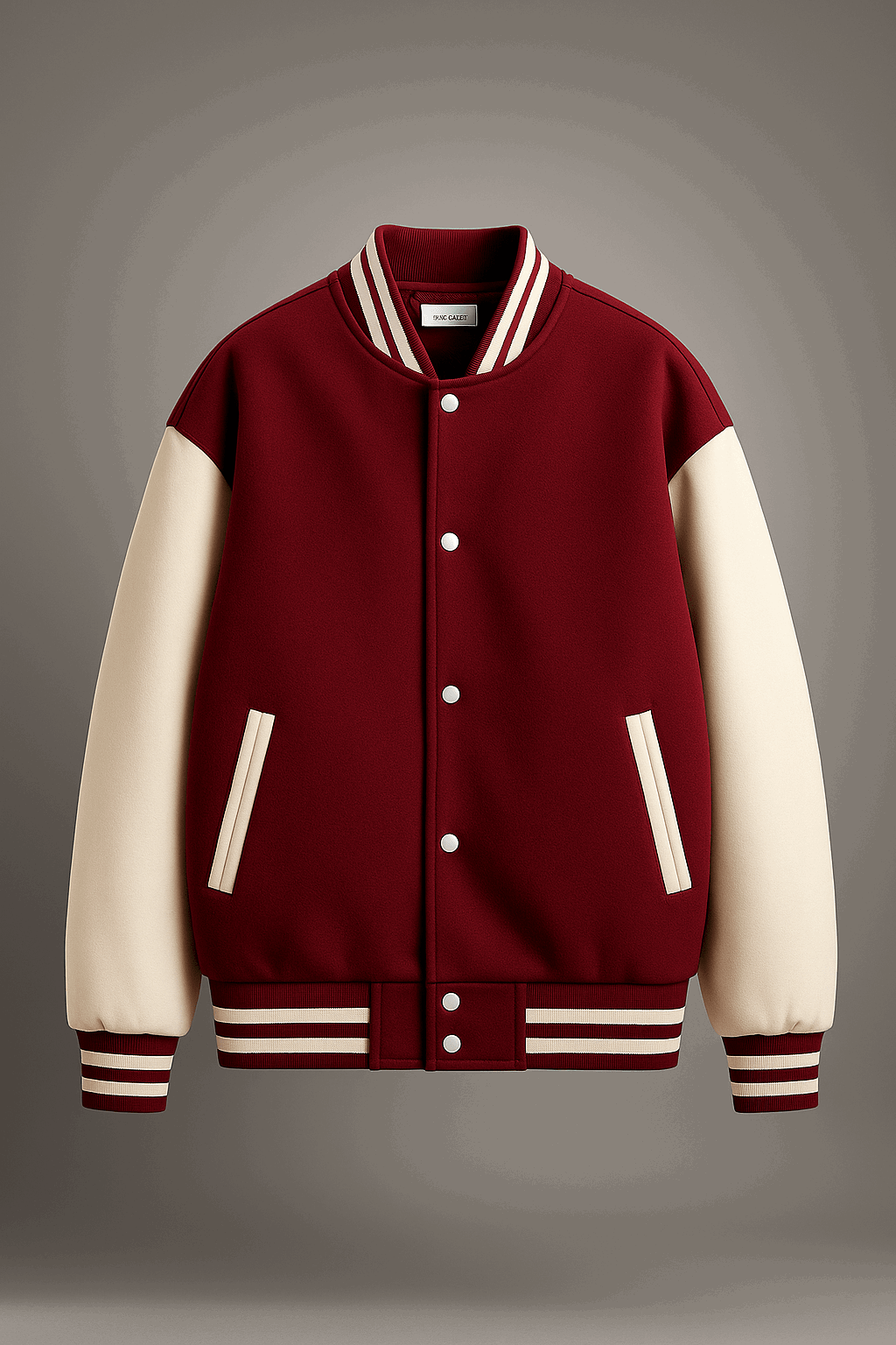 Maroon and white varsity jacket - Premium Baseball Jacket from The Divine Shop - Just Rs.2299! Shop now at The Divine Shop