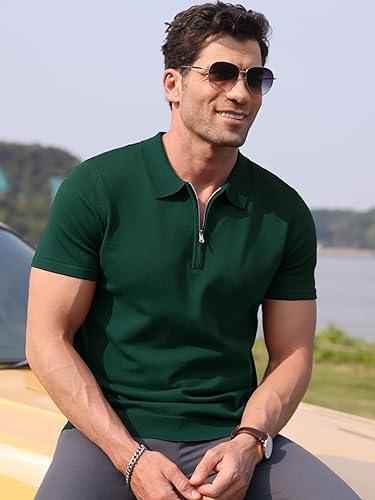 Mens bottle green zipper polo shirt - Premium Polo T-Shirt from The Divine Shop - Just Rs.2250! Shop now at The Divine Shop