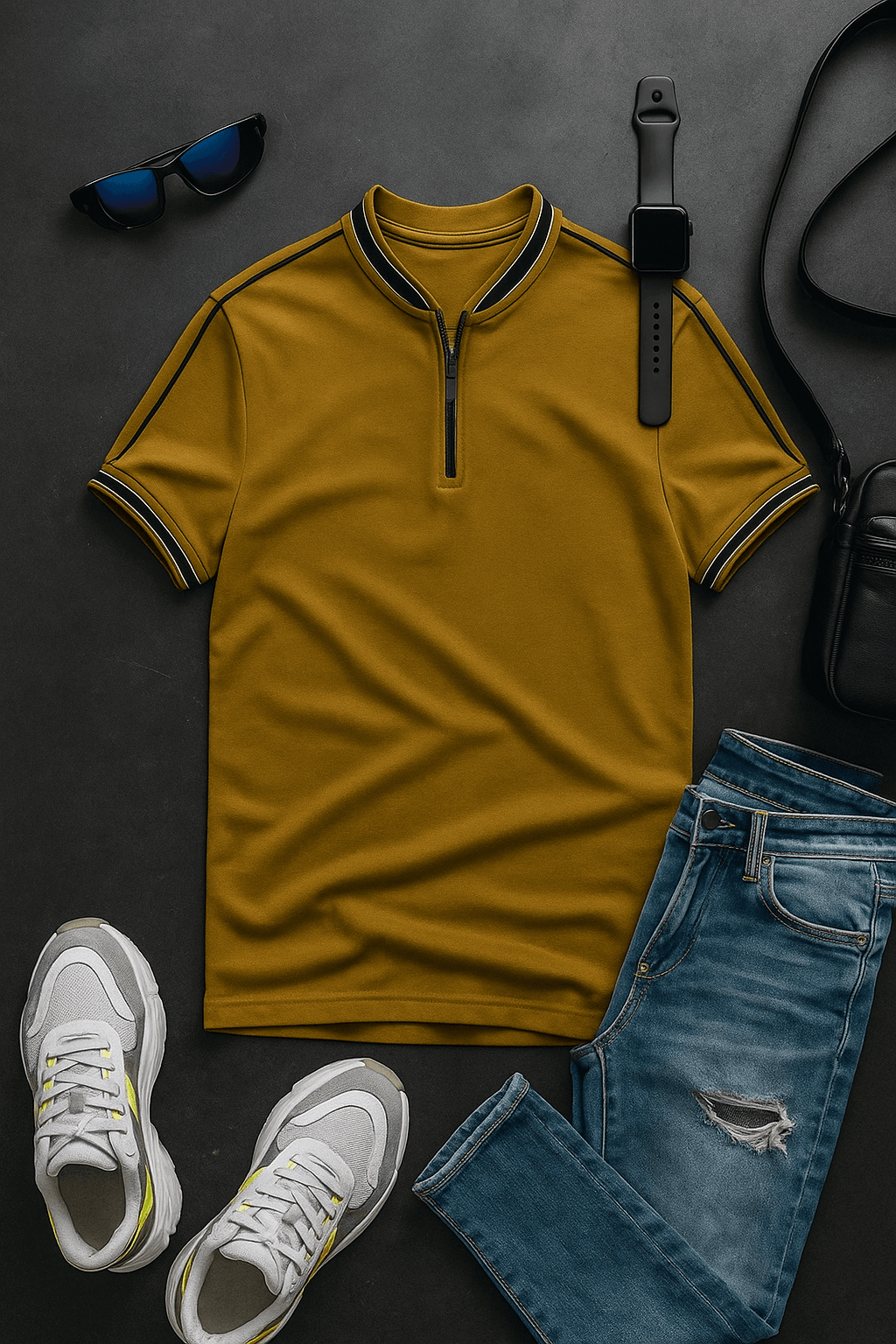 Men's polo shirts smoked polo - Premium Polo T-Shirt from The Divine Shop - Just Rs.1999! Shop now at The Divine Shop