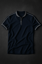 Navy madmext smoked polo neck shirt - Premium Polo T-Shirt from The Divine Shop - Just Rs.1999! Shop now at The Divine Shop