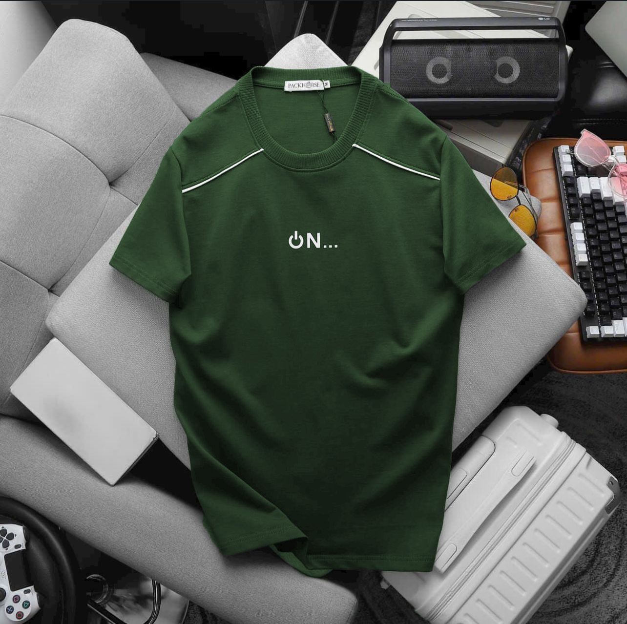 Men’s Minimalist “ON” Graphic T-Shirt – Premium Cotton Casual Summer Tee