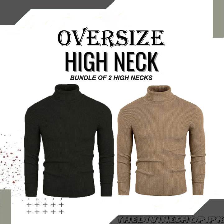 Oversize Bundles Of 2 Basic High Neck - Premium High Neck from My Store - Just Rs.3499! Shop now at The Divine Shop