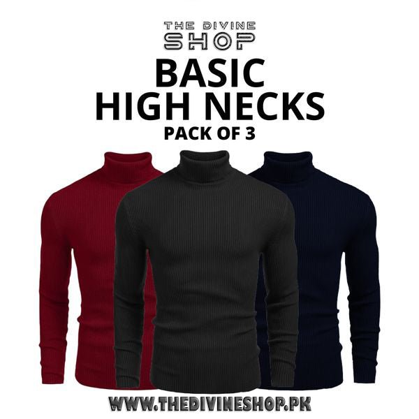 Oversize Bundles Of 3 Basic High Neck - Premium High Neck from My Store - Just Rs.4200! Shop now at The Divine Shop