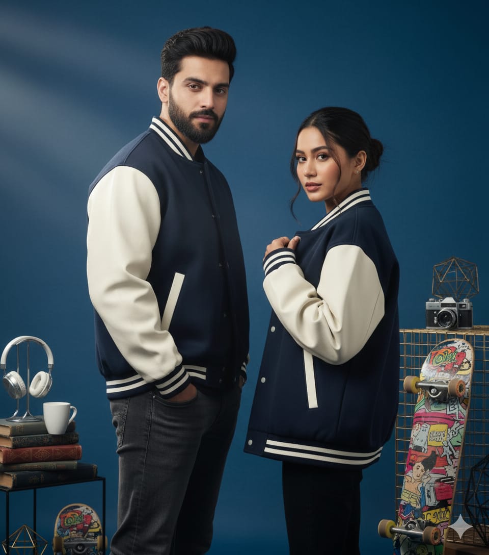 Stay Stylish and Comfortable with a Varsity Baseball Jacket - Premium Baseball Jacket from The Divine Shop - Just Rs.2299! Shop now at The Divine Shop