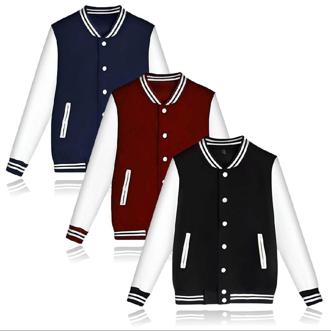 Three varsity baseball jackets casual outings - Premium  from The Divine Shop - Just Rs.6000! Shop now at The Divine Shop