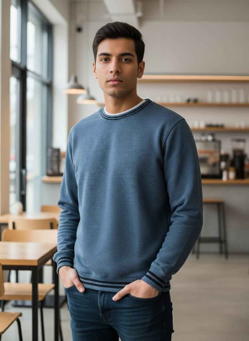 Twist Yarn Melanic Sweatshirt - Premium Sweatshirts from The Divine Shop - Just Rs.2499! Shop now at The Divine Shop