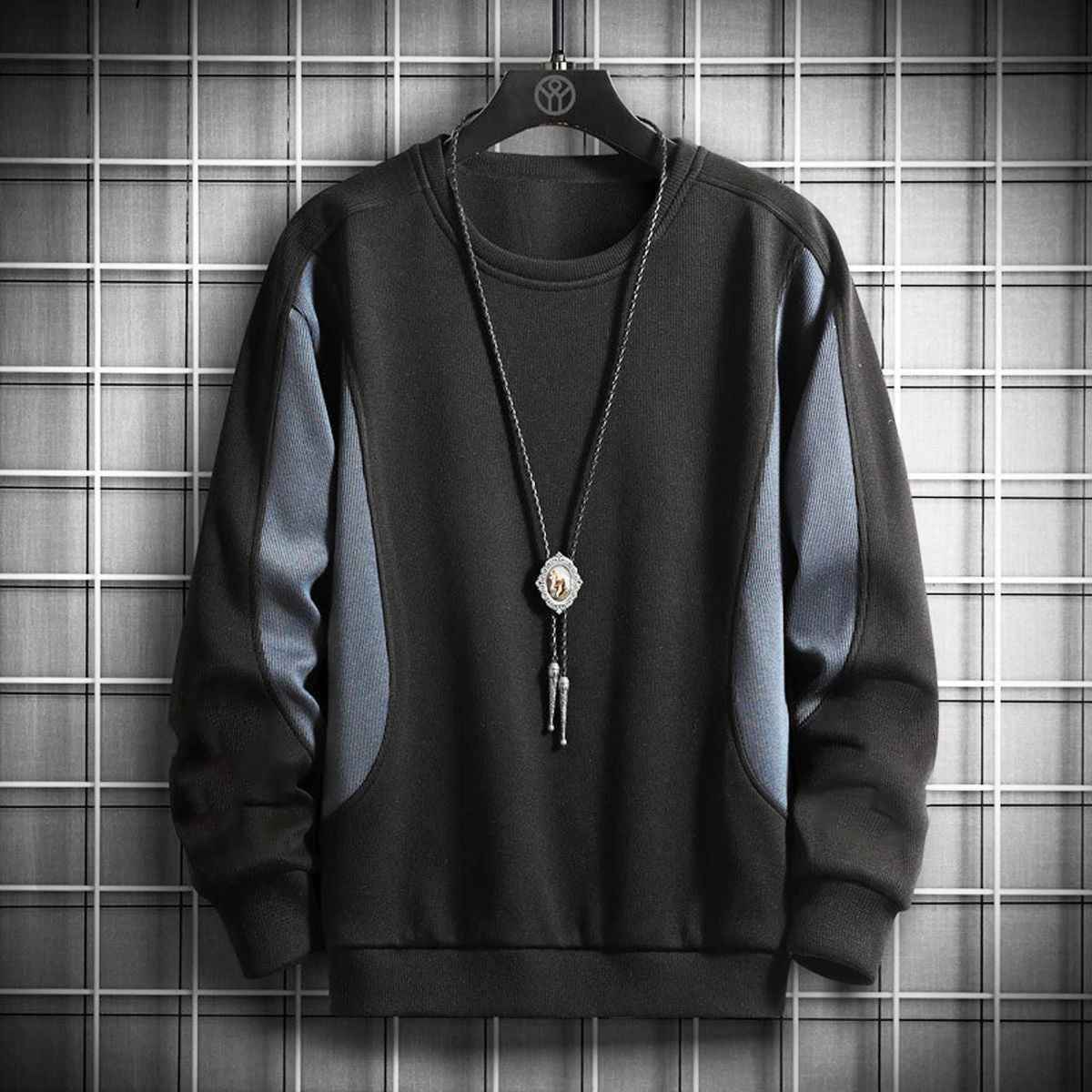 Two tone bolo tie sweatshirt vintage style sweatshirts - Premium Sweatshirts from The Divine Shop - Just Rs.2499! Shop now at The Divine Shop
